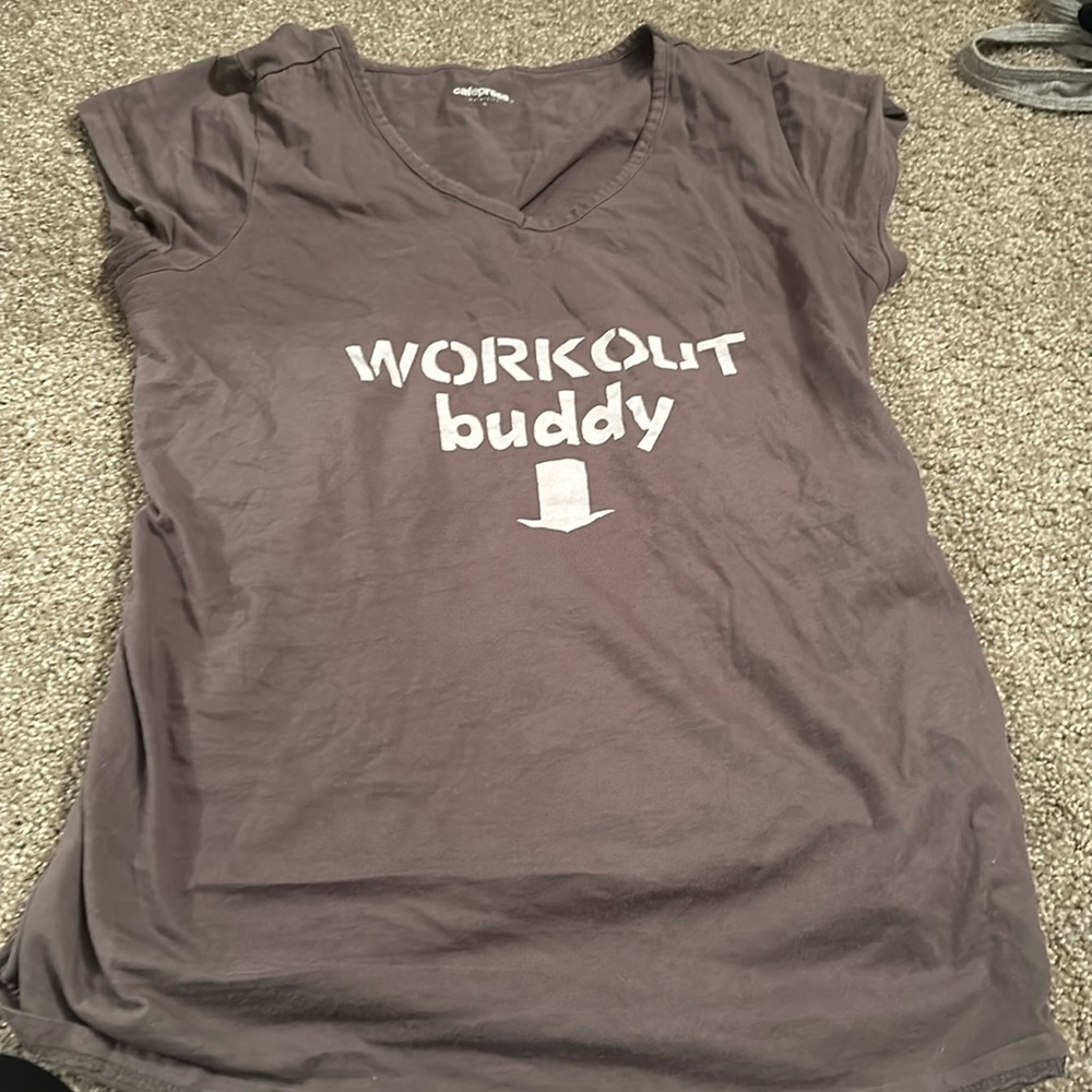 EUC “Workout Buddy” Maternity Tee Shirt